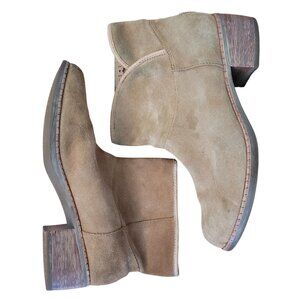 UGG Suede Leather Ankle‎ Boots 7 Sheepskin Insole 1004367 DARLING Chestnut